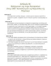 article 3 katipunan ng mga karapatan|Artikulo III: Katipunan ng mga Karapatan (Ang 1987 Konstitusyon .